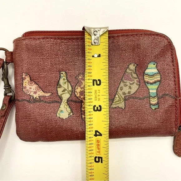 Mariposa Birdie wristlet / clutch / wallet / coin purse, brownish red - Picture 6 of 9